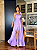 Vestido Longo Um Ombro Só com Laço e Fenda Lateral Lilás - Imagem 2
