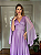 Vestido Longo Madrinha Brilho com Capa Manga Longa Lilás - Imagem 3