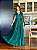 Vestido Longo Madrinha Brilho com Capa Manga Longa Verde Esmeralda - Imagem 2