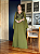 Vestido Longo  Manga Capa Saia Solta Madrinha Mãe de Noiva Verde Oliva - Imagem 1
