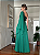 Vestido de Festa Paetê com Manga Capa Um Ombro Verde Esmeralda - Imagem 5