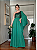 Vestido de Festa Paetê com Manga Capa Um Ombro Verde Esmeralda - Imagem 2