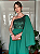 Vestido de Festa Paetê com Manga Capa Um Ombro Verde Esmeralda - Imagem 3