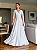 Vestido Longo com Manga Capa Saia Solta Branco Off - Imagem 1
