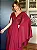 Vestido Longo com Manga Capa Saia Solta Marsala - Imagem 3
