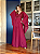 Vestido Longo com Manga Capa Saia Solta Marsala - Imagem 1
