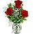 803 - 3 rosas vermelhas no vaso - Imagem 1