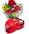 147 -  Arranjo com 3 rosas e Chocolate Coração - Imagem 1
