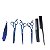 Kit 3 Tesouras Pente Navalha Corte Cabelo Barba Barbeiro - Imagem 1