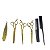 Kit 3 Tesouras Pente Navalha Corte Cabelo Barba Barbeiro - Imagem 3