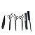 Kit 3 Tesouras Pente Navalha Corte Cabelo Barba Barbeiro - Imagem 7