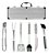 Kit Churrasco Inox Profissional Com Maleta Churrasqueiro - Imagem 1