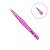 Kit 2 Pinças Aço Inoxidável Rosa Alongamento Cílios  Reta - Imagem 2
