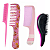 3 Pentes Cabelo Divisor Antifrizz Penteado 1 Escova Criança - Imagem 2