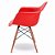 Kit 2 Cadeiras Charles Eames Wood Vermelha Com Braço - Imagem 5