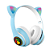 Fone De Ouvido Bluetooth Sem Fio Orelha De Gato Azul Novo - Imagem 1