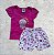 Conjunto Blusa Malha e Short Tricoline Estampa Passarinhos Bebê Feminino - Imagem 1