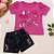 Kit Presente Menina 3 Anos - Short Jeans + 3 Blusas - Imagem 4