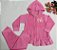 Conjunto Casaco com Capuz e Calça Plush Rosa - Infantil Feminino - Imagem 1