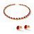 Colar Riviera Vermelha Cravejado e Brincos com Zircônia Banhado a Ouro com Garantia - Imagem 1