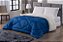 EDREDOM CAS D FACE LISO CANVAS CASAL 220X240 AZUL - Imagem 1
