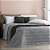 KIT COLCHA BUD ART DECO CINZA SOLTEIRO ESTAMP - Imagem 1