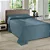 COLCHA DOL PIQUET QUEEN II LISO 240X250 AZUL - Imagem 1
