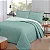 Kit Colcha Jolitex Bouti Bordada Artigiana 240x260 Verde Branco - Imagem 1