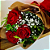 Buque de 3 Rosas Vermelhas com Coração de Madeira de Sonhos de Valsa - Imagem 3