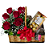 Cesta com 6 Rosas Vermelhas e Ferrero Rocher 8 Unidades - Imagem 1