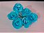 Flor de papel 3,5cm - 6 peças - Azul turquesa - Imagem 1