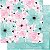 SD-0749 - SCRAP DUPLA FACE - FLORES ROSA E VERDE AGUA - Imagem 1