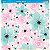 SD-0749 - SCRAP DUPLA FACE - FLORES ROSA E VERDE AGUA - Imagem 2