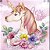 DAXV-082 - DECOUPAGE ADESIVA - UNICORNIO E DIAMANTES - Imagem 1