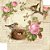 SD-0697 - SCRAP DUPLA FACE - ROSAS SILVESTRES,PÁSSAROS,FUNDO JORNAL - Imagem 1