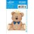 APM8-0631 - APLIQUE EM MDF - URSO DE COROA MARINHO - Imagem 2