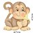 APM8-0815 - APLIQUE EM MDF - MACACO - Imagem 1