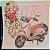 Papel Scrapbook Hot Stamping Litoarte SEH-008 30,5 x30,5cm Retro Love - Imagem 1