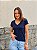 blusa de viscose decote V azul marinho - Imagem 1