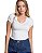 blusa tech modal decote V cor branca - Imagem 1