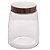 POTE DE VIDRO COM TAMPA METÁLICA ESTILO MADEIRA 750 ML - Imagem 1
