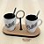 CONJUNTO 2 CANECAS PARA CAFÉ COM SUPORTE BAMBU MOLDURA DE METAL - Imagem 2