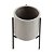 CACHEPOT CINZA COM SUPORTE EM METAL P - Imagem 2