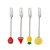 CONJUNTO 4 GARFOS AÇO INOX PARA APERITIVO FRUIT PRATEADO - Imagem 1