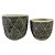 CONJUNTO DE CACHEPOT EM CIMENTO PRETO E BRANCO  2PCS - Imagem 1