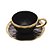 XICARA DE CHÁ DE PORCELANA PRETO E DOURADO DUBAI 200ml - Imagem 2
