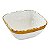 BOWL QUADRADO PORCELANA CRAQUELADA  BRANCO E DOURADO - Imagem 1