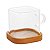 CONJUNTO CANECAS VIDRO E BAMBU 130ML 2 UN - Imagem 1