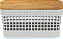 CESTO GRID COM TAMPA DE BAMBU 2,5 L BEGE - Imagem 3