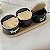 KIT SALEIROS COM BANDEJA E TAMPA BAMBU HATTAN PRETO 350ML - Imagem 1